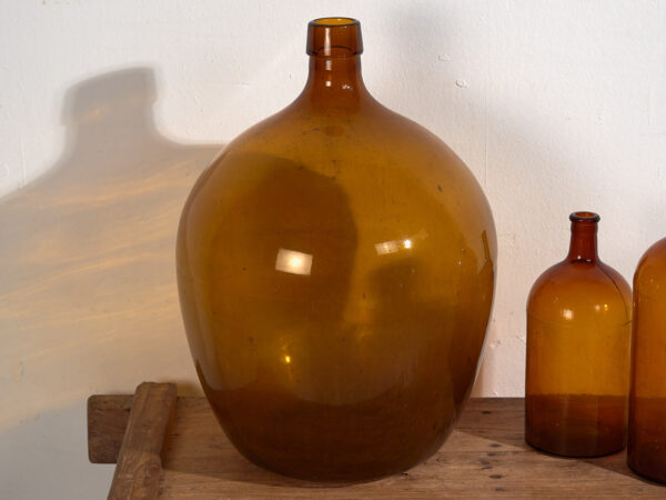 Botellas antiguas color ámbar (c.1920). Conjunto de 3 piezas #64