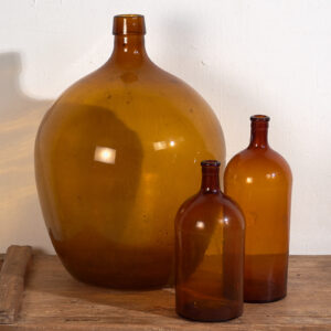 Botellas antiguas color ámbar (c.1920). Conjunto de 3 piezas #64