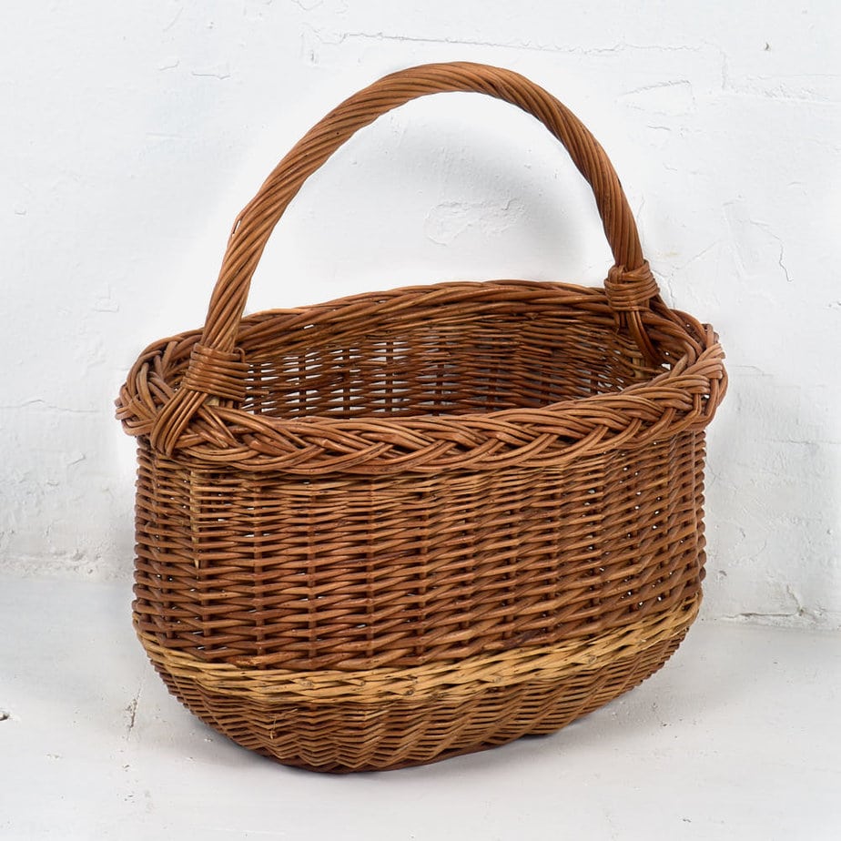 Cesta de mimbre antigua (c.1930) #13