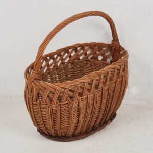 Cesto decorativo de mimbre antiguo (c.1930)