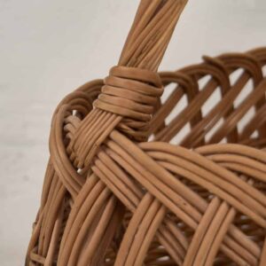 Cesto decorativo de mimbre antiguo (c.1930) #7