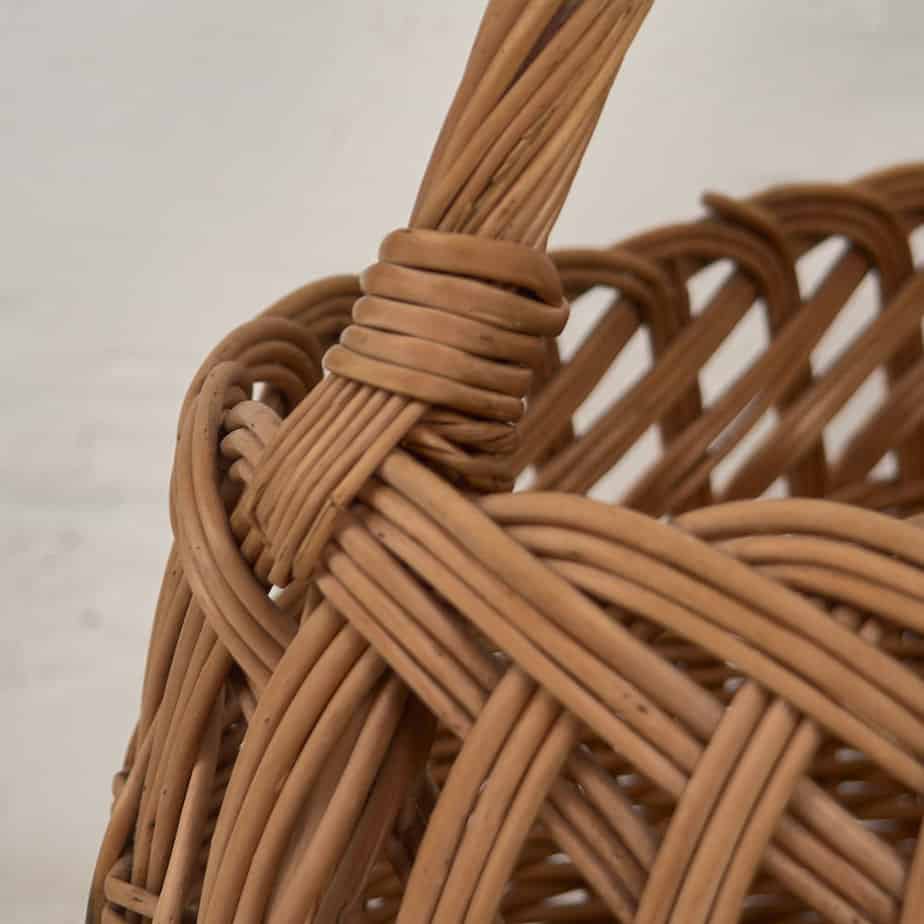 Cesto decorativo de mimbre antiguo (c.1930) #7