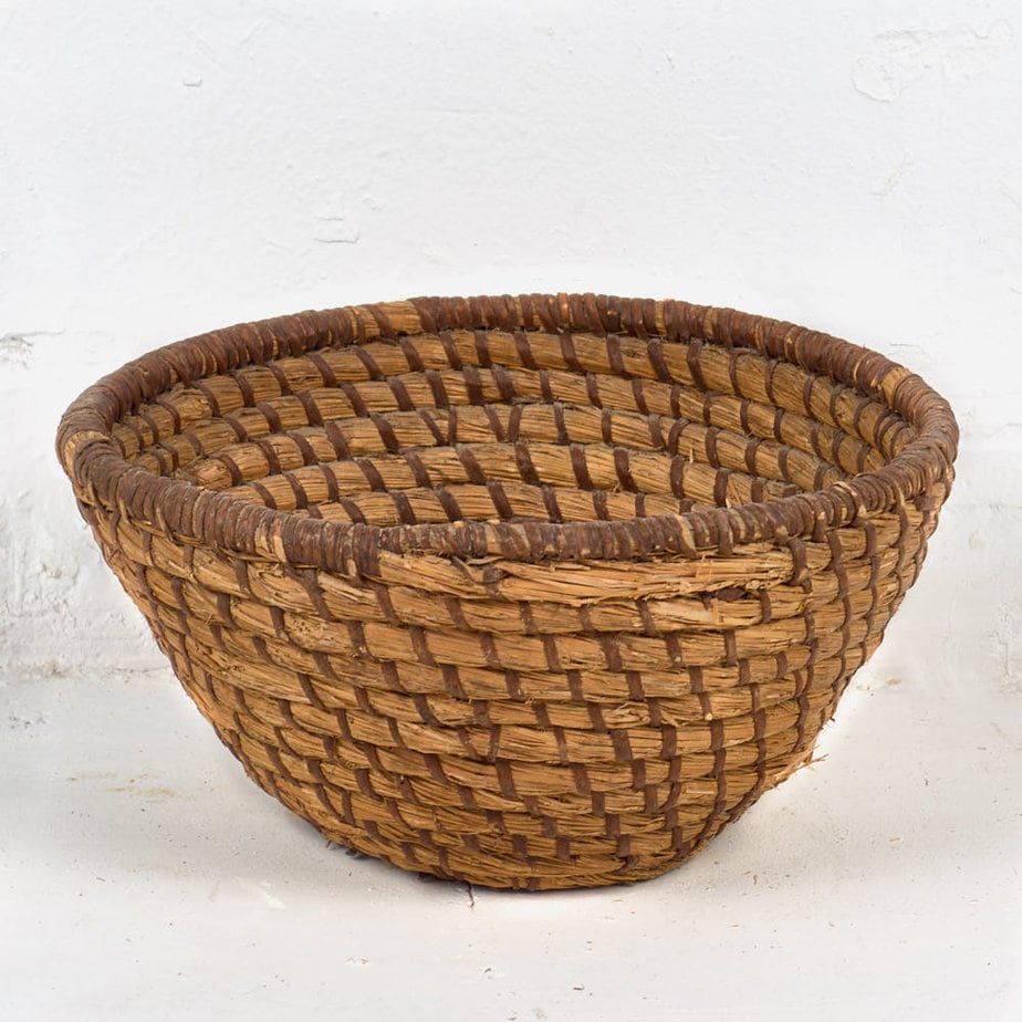 Panier ancien en osier (c.1930) #11