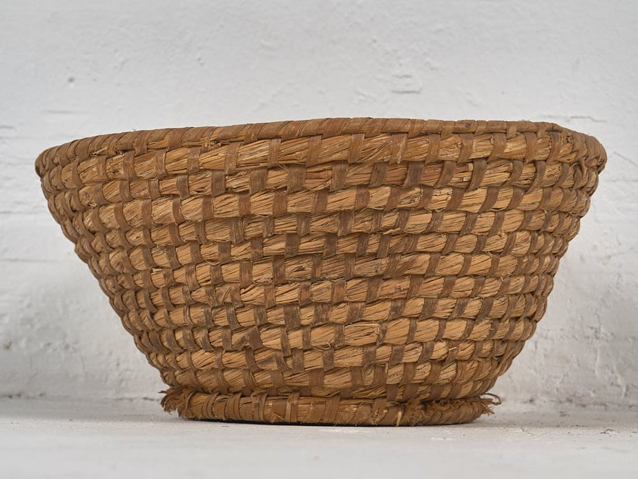 Panier décoratif ancien en osier (c.1930) #2