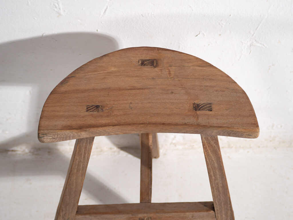 Taburete antiguo de estilo wabi sabi (c.1900) #6