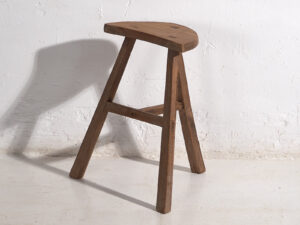 Taburete antiguo de estilo wabi sabi (c.1900) #6