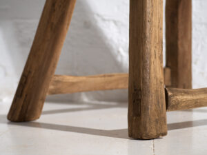 Taburete rectangular primitivo antiguo (c.1920) #2