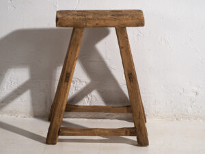 Taburete rectangular primitivo antiguo (c.1920) #2