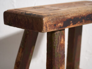 Ancien tabouret rectangulaire (c.1920) #3