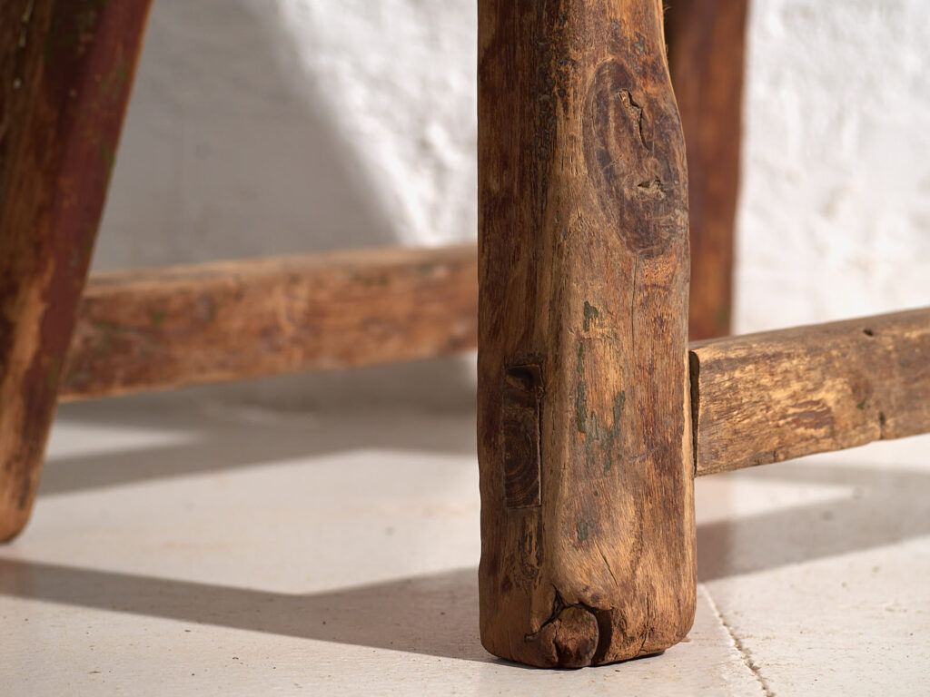 Ancien tabouret rectangulaire (c.1920) #3