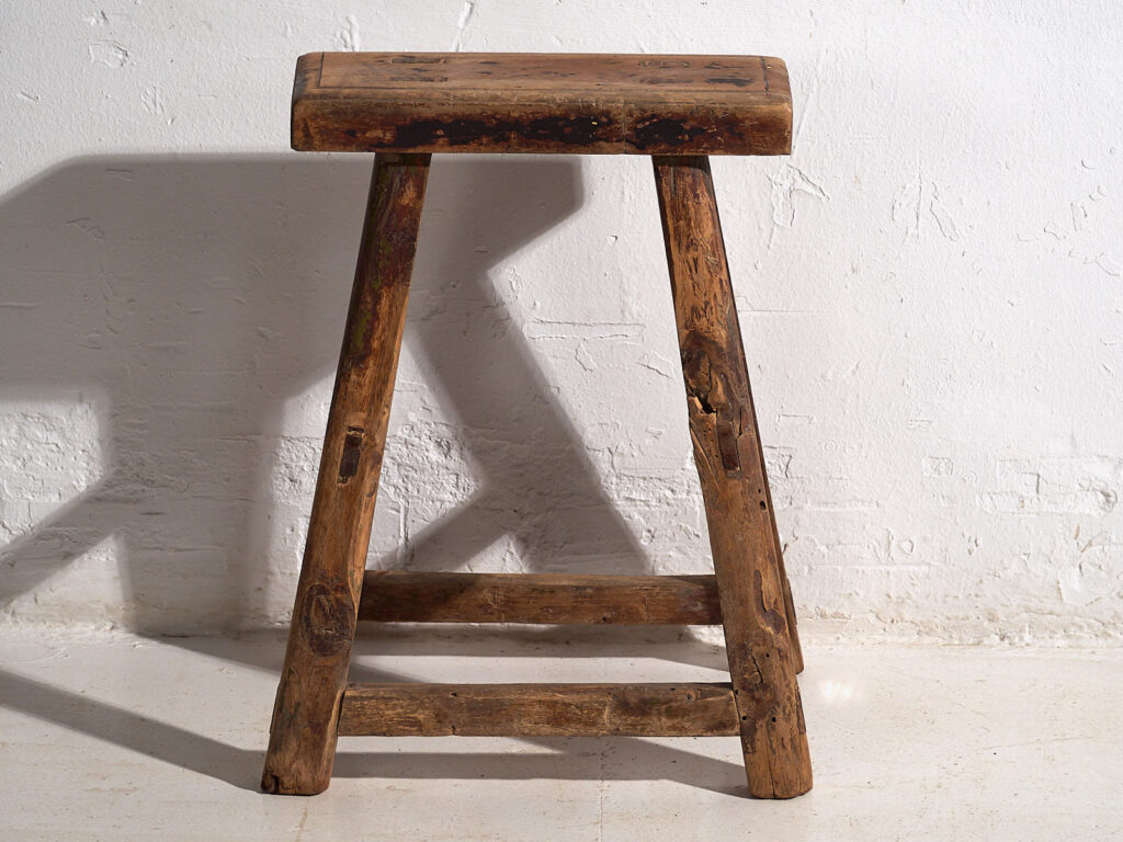 Ancien tabouret rectangulaire (c.1920) #3