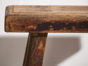 Ancien tabouret rectangulaire (c.1920) #3