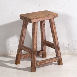 Antique stool with pink patina (c.1900) #8