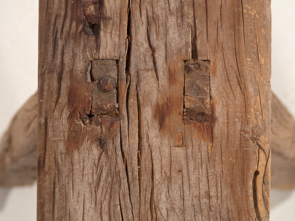 Banqueta antigua de madera de olmo (c.1870) #25