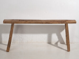 Banqueta antigua de madera de olmo (c.1870) #25