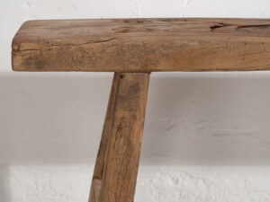 Banqueta antigua de madera de olmo (c.1870) #25