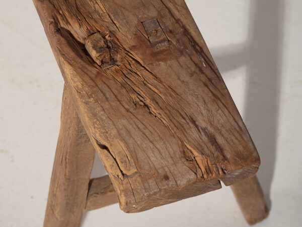 Banqueta antigua de madera de olmo (c.1870) #25