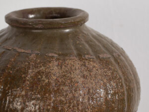 Small antique olive green vase (c.1900) #4