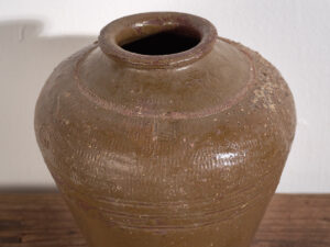 Small antique glazed ceramic jar (c.1900) #3