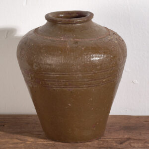 Small antique glazed ceramic jar (c.1900) #3