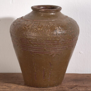 Small antique glazed ceramic jar (c.1900) #3