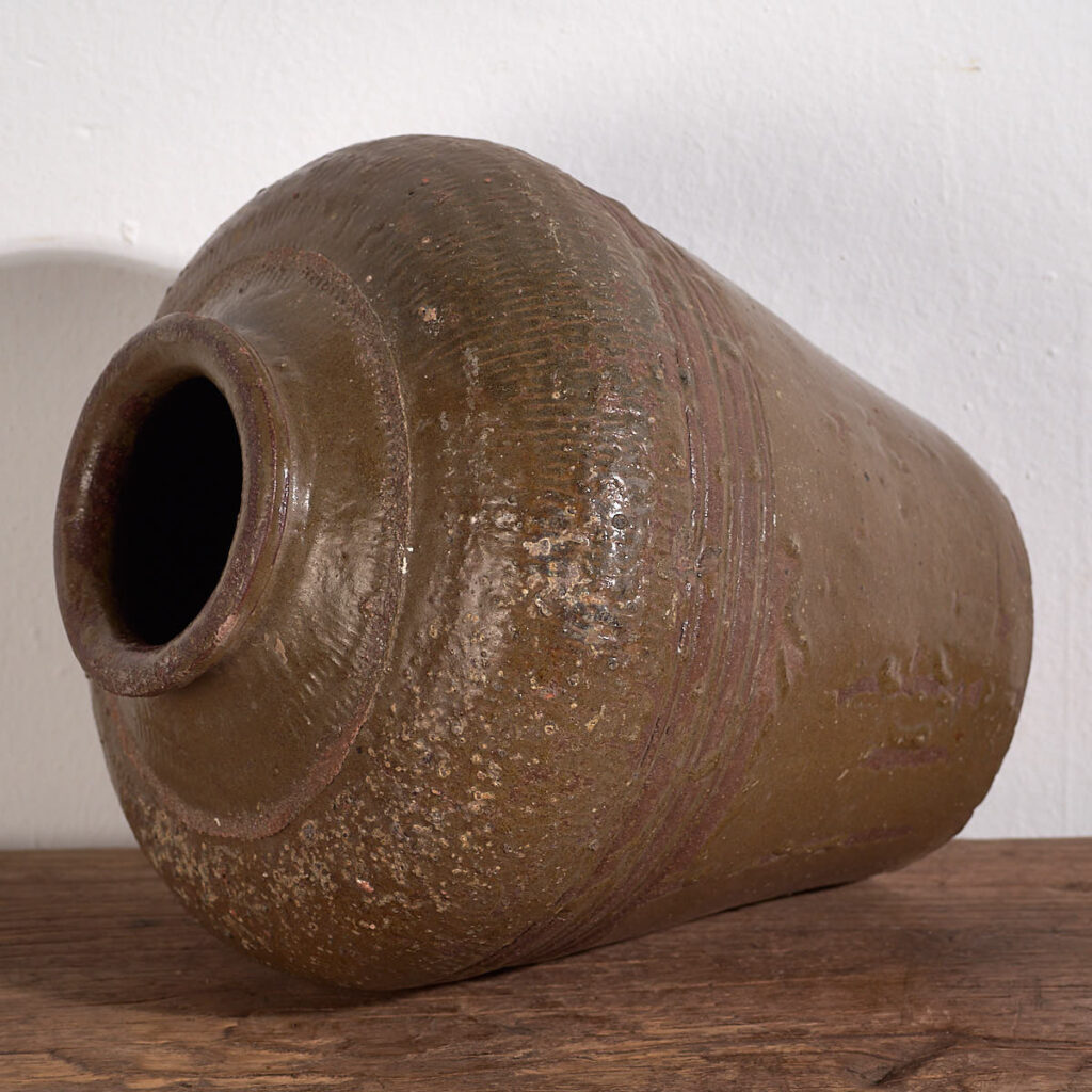 Small antique glazed ceramic jar (c.1900) #3