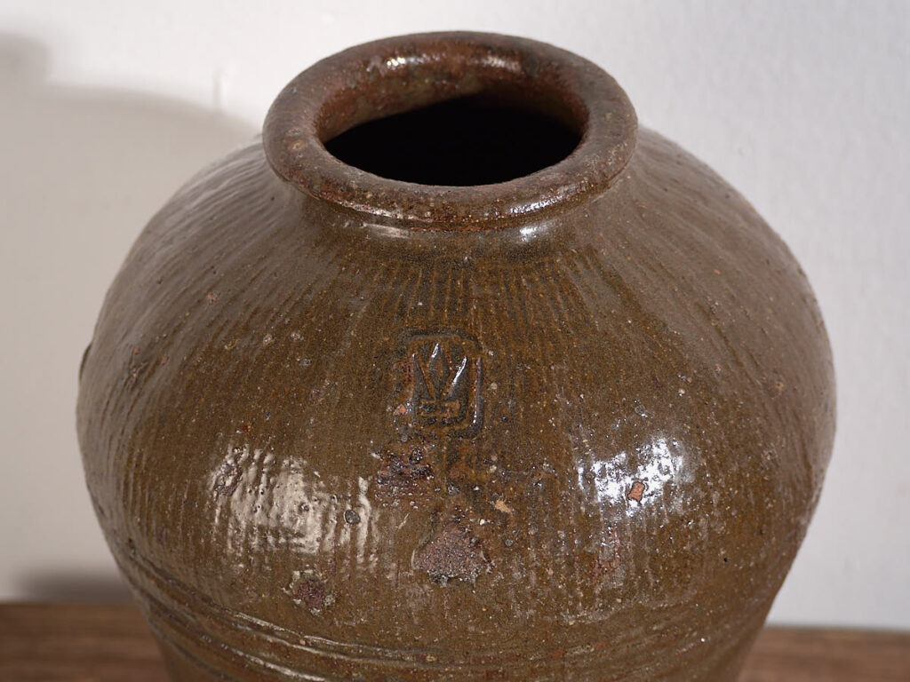 Petit vase ancien en céramique émaillée orientale (c.1900) #5