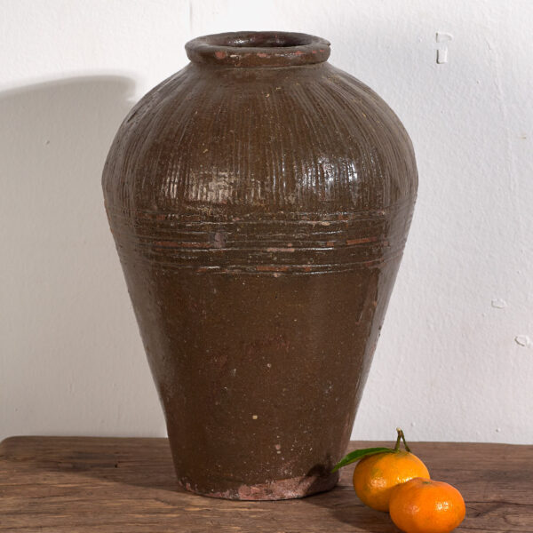 Ancien vase chinois en céramique émaillée (c.1900) #3