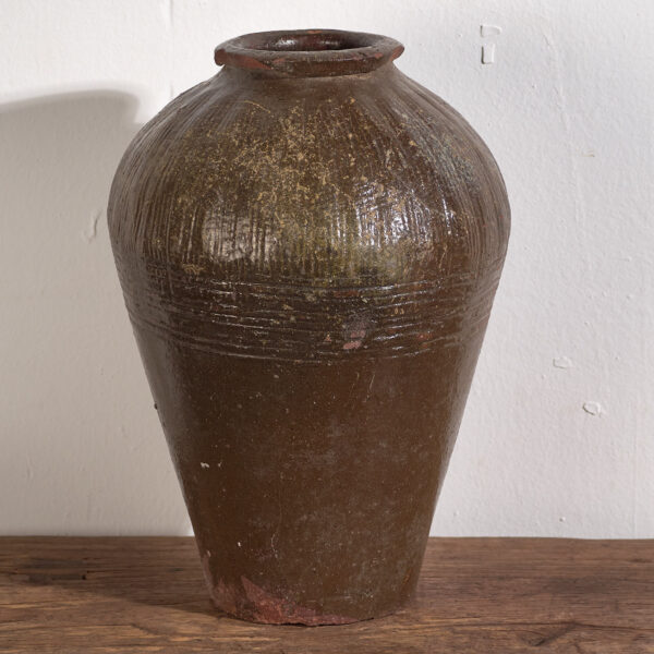 Ancien vase chinois en céramique émaillée (c.1900) #3