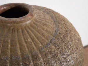 Jarrón grande antiguo de cerámica de estilo wabi-sabi (c.1900) #1