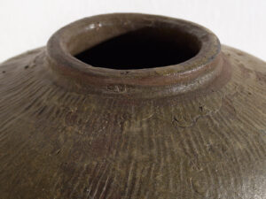 Grand vase ancien vert olive (c.1900) #3