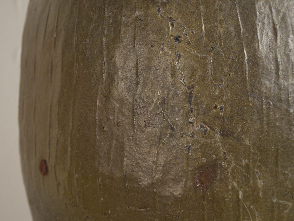 Grand vase ancien vert olive (c.1900) #3