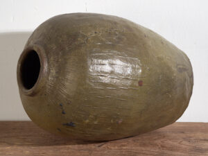 Grand vase ancien vert olive (c.1900) #3