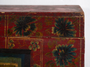 Antiguo baúl de almacenaje chino de color granate (c.1900) #6