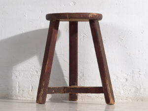 Antique dark colored round stool (c.1920) #10
