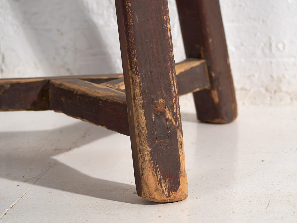 Antique dark colored round stool (c.1920) #10