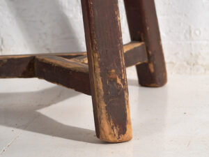 Antique dark colored round stool (c.1920) #10