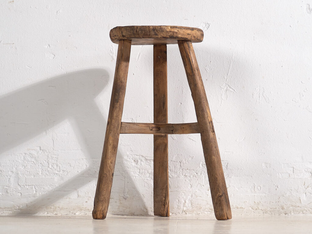 Antiguo taburete artesanal (c.1900) #12