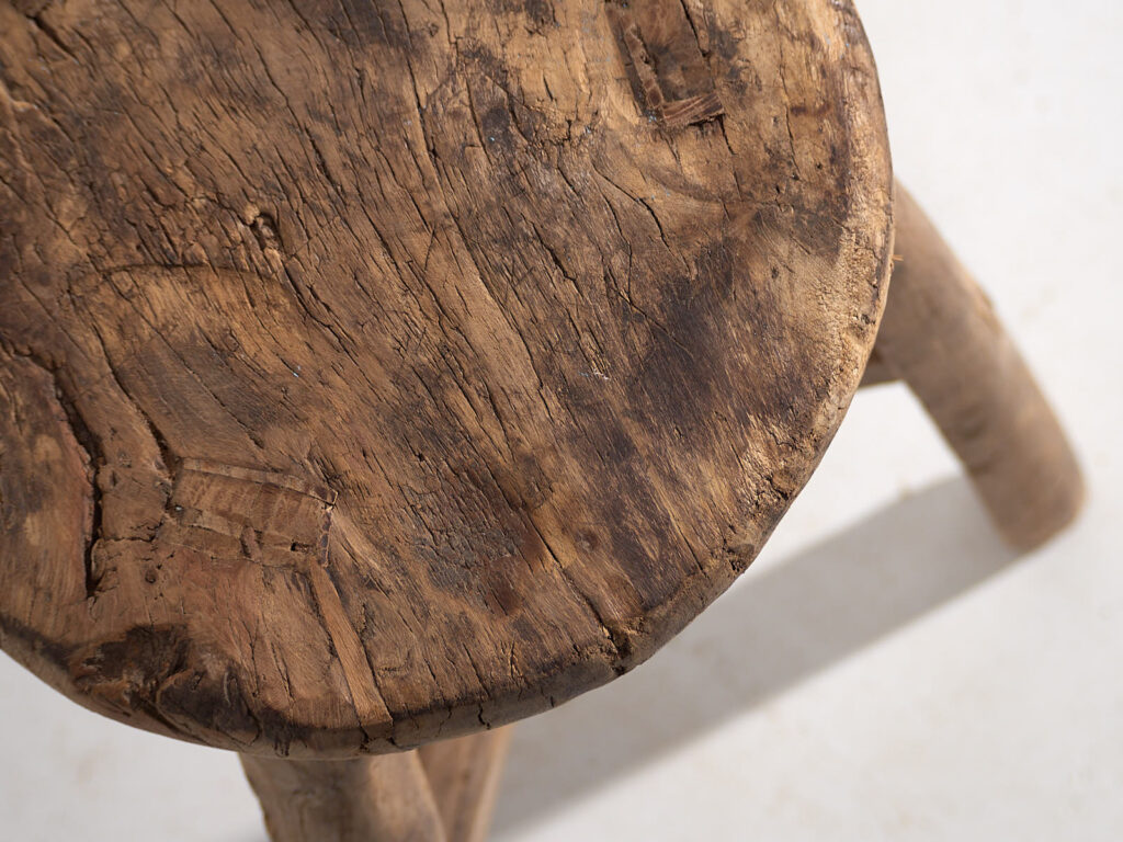 Antiguo taburete artesanal (c.1900) #12