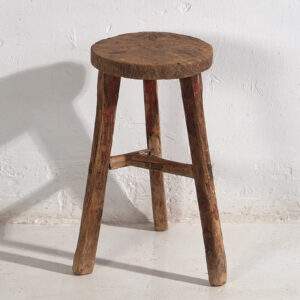 Antique primitive style round stool (c.1900) #13