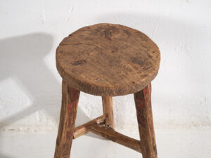 Antique primitive style round stool (c.1900) #13
