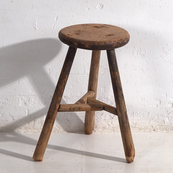 Taburete redondo antiguo (c.1900) #20
