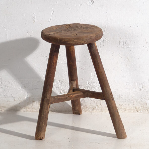 Taburete antiguo de estilo primitivo (c.1900) #23