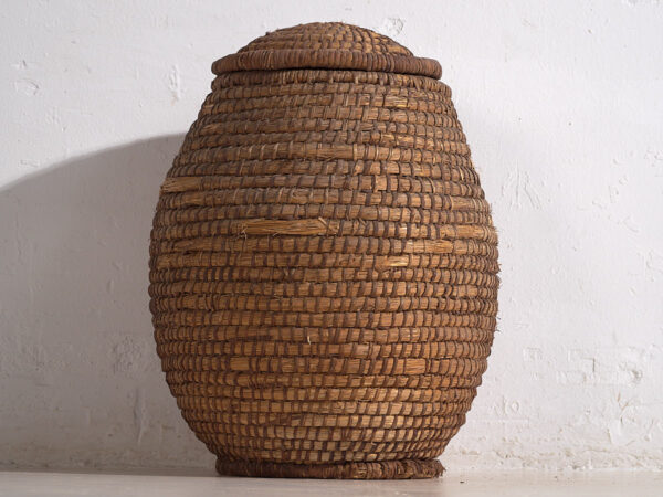 Antique wicker basket with lid (c.1920) #2