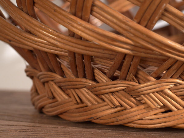 Cesta pequeña de mimbre antigua (c.1920) #3