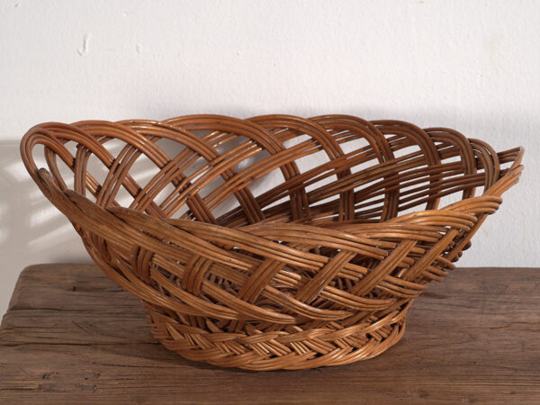 Cesta pequeña de mimbre antigua (c.1920) #3