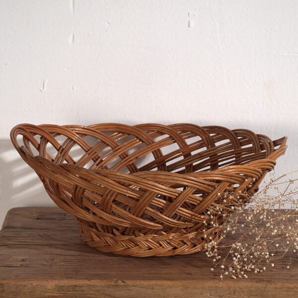 Cesta pequeña de mimbre antigua (c.1920) #3