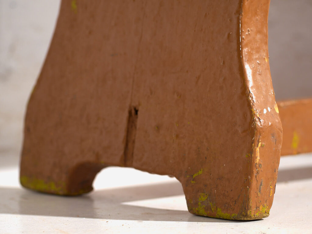 Pequeño taburete antiguo color marrón (c.1920) #9