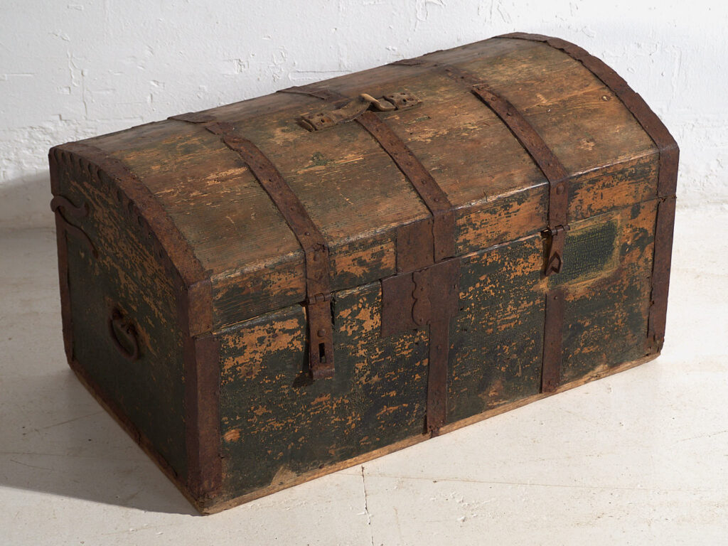 Coffre ancien à patine verte (c.1900) #32