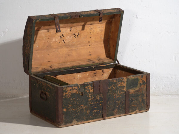 Arcón antiguo con pátina color verde (c.1900) #32